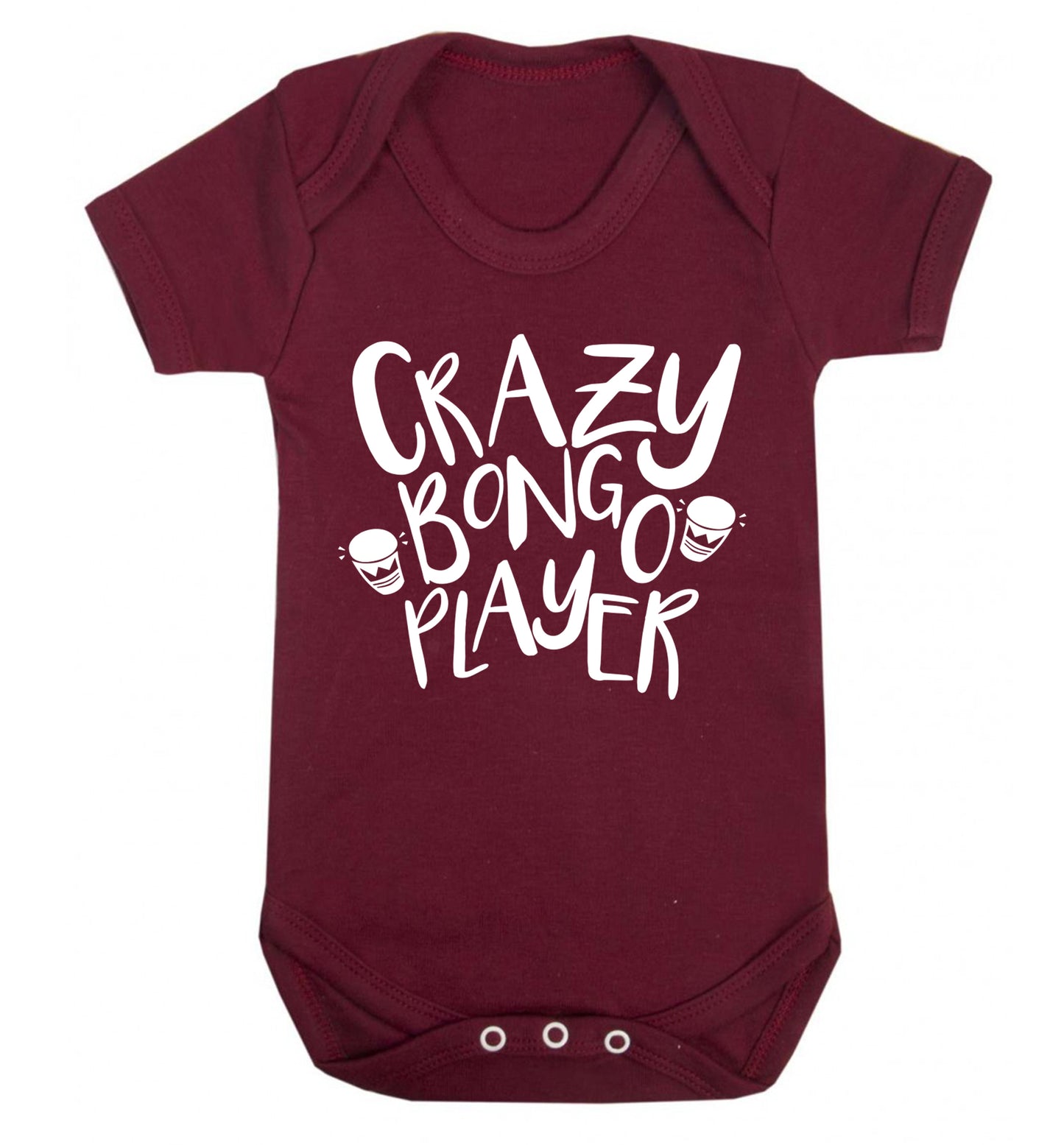 Crazy bongo player Baby Vest maroon 18-24 months