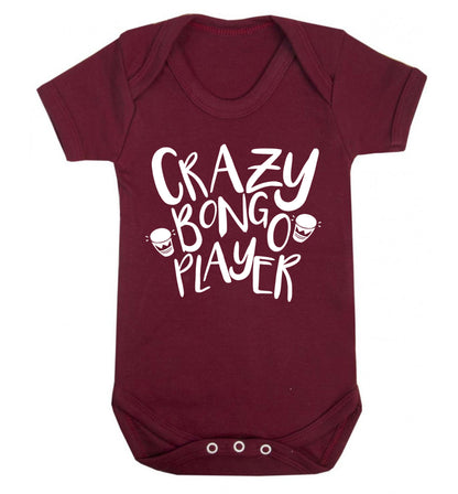 Crazy bongo player Baby Vest maroon 18-24 months