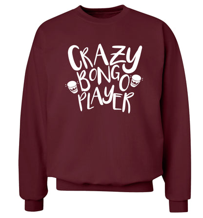 Crazy bongo player Adult's unisex maroon Sweater 2XL