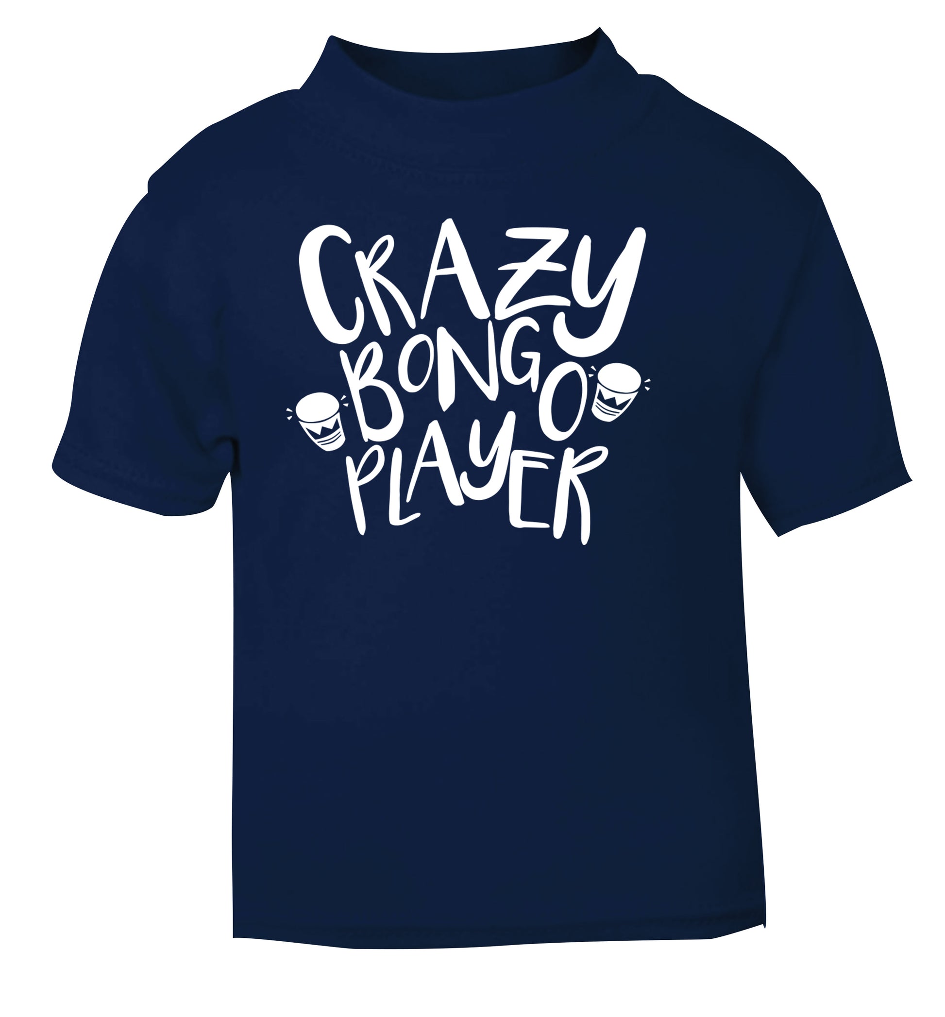 Crazy bongo player navy Baby Toddler Tshirt 2 Years