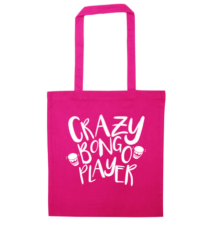 Crazy bongo player pink tote bag