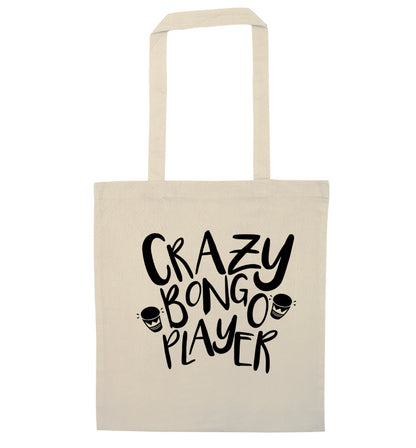 Crazy bongo player natural tote bag