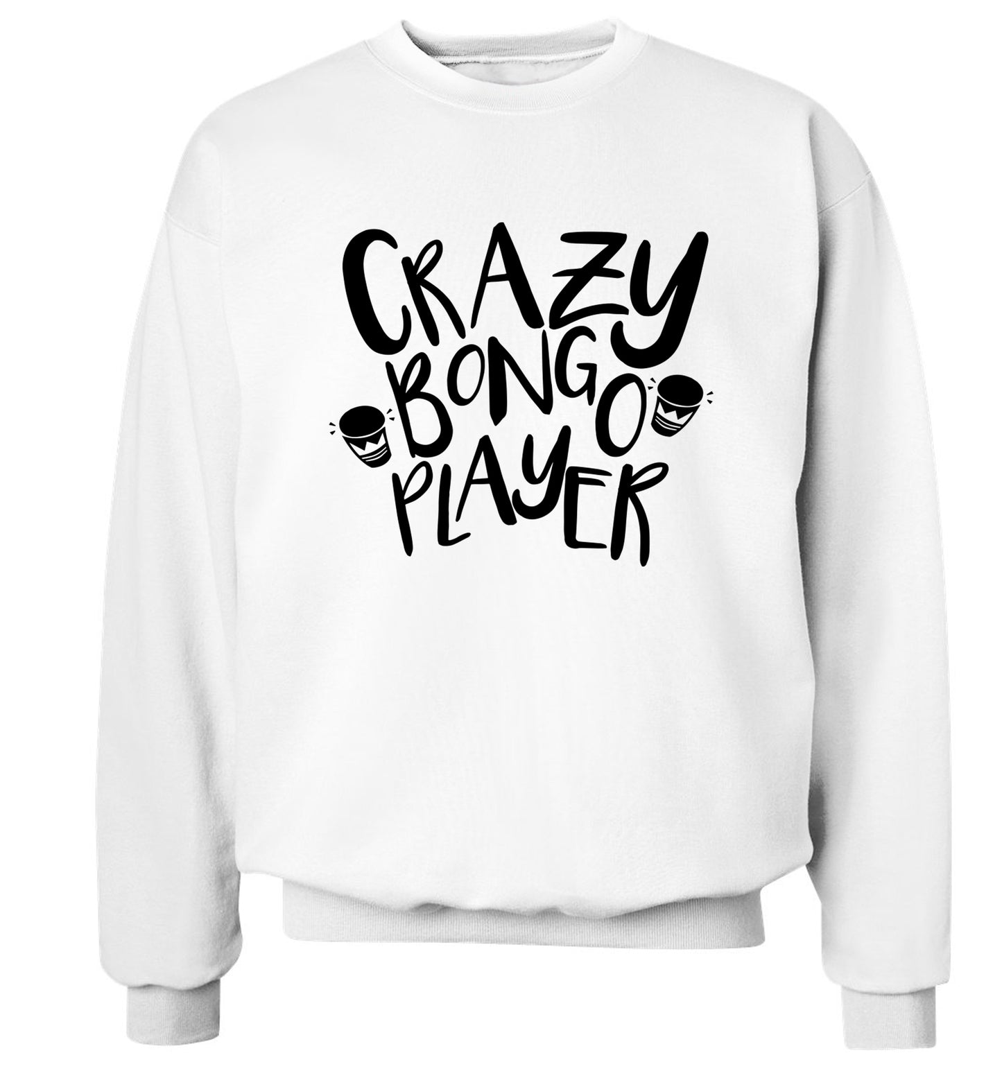 Crazy bongo player Adult's unisex white Sweater 2XL