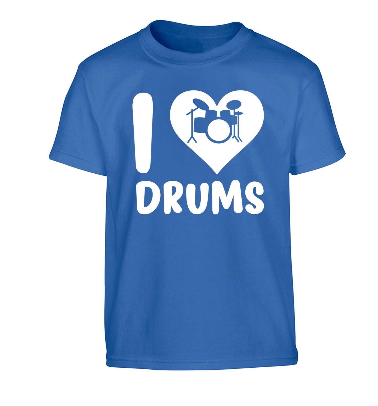 I love drums Children's blue Tshirt 12-14 Years