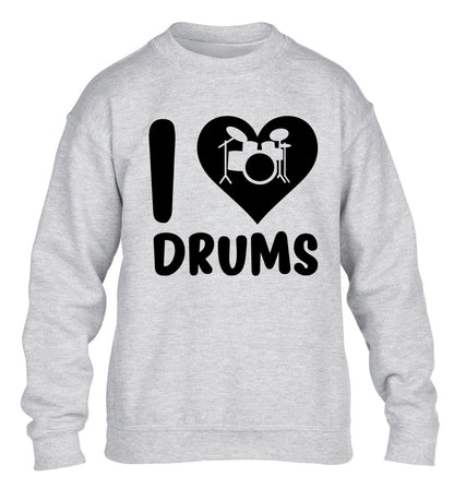 I love drums children's grey sweater 12-14 Years