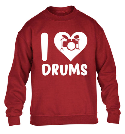 I love drums children's grey sweater 12-14 Years
