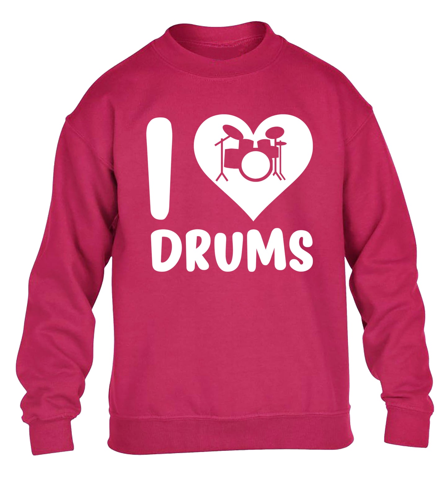 I love drums children's pink sweater 12-14 Years