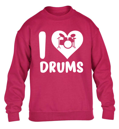 I love drums children's pink sweater 12-14 Years