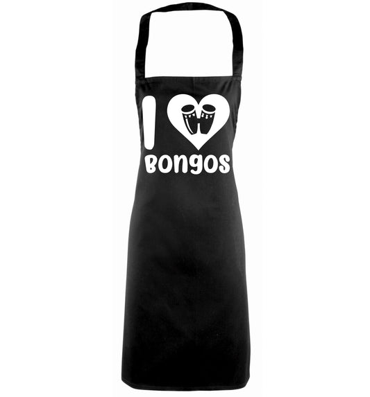 I love bongos black apron