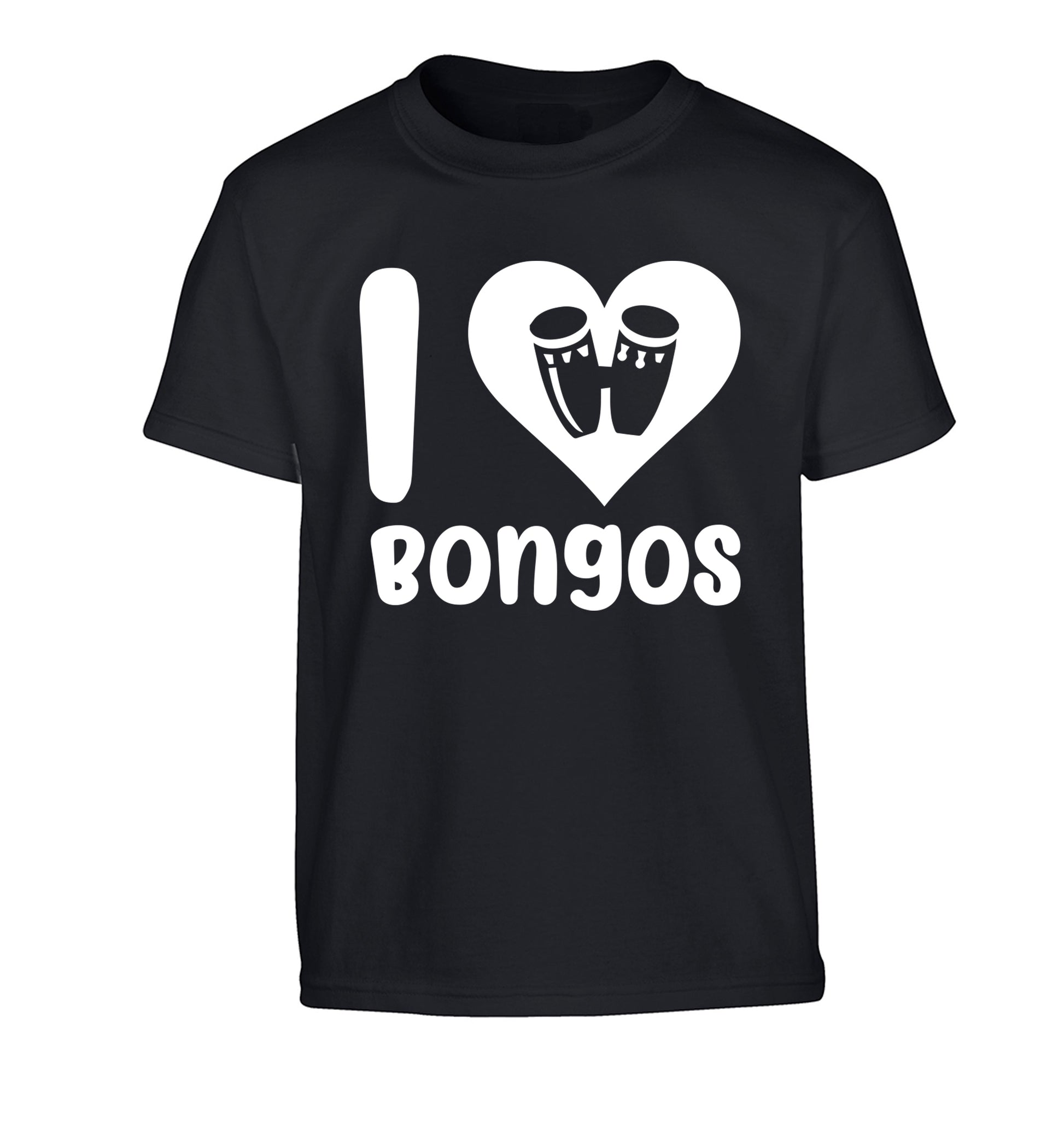 I love bongos Children's black Tshirt 12-14 Years