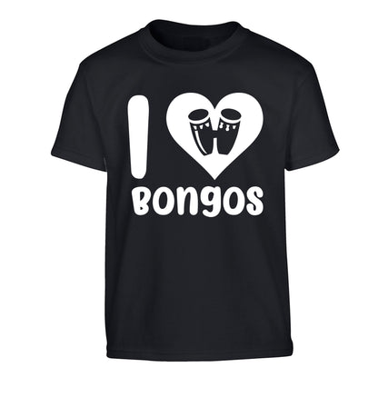 I love bongos Children's black Tshirt 12-14 Years