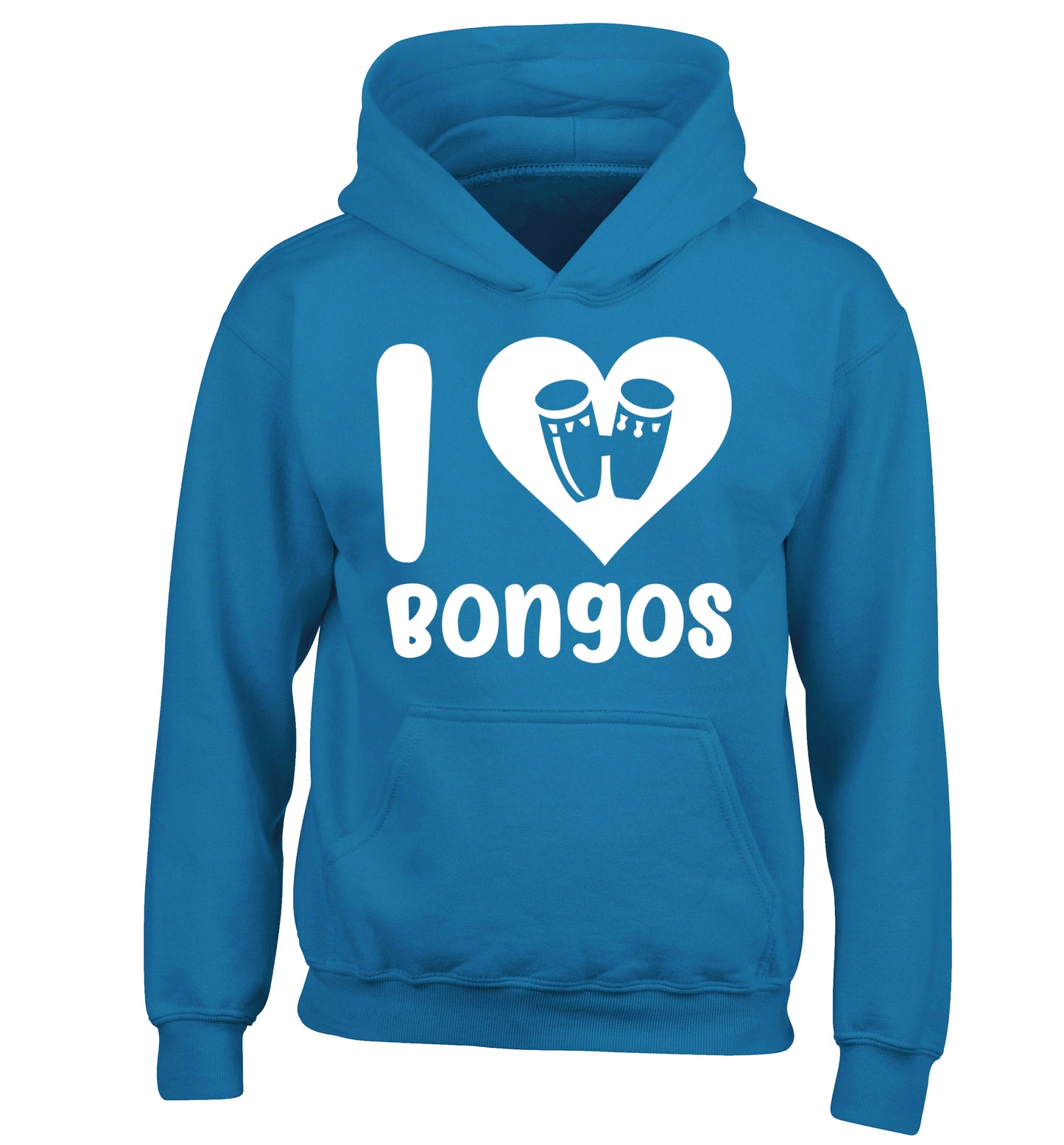 I love bongos children's blue hoodie 12-14 Years