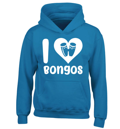 I love bongos children's blue hoodie 12-14 Years