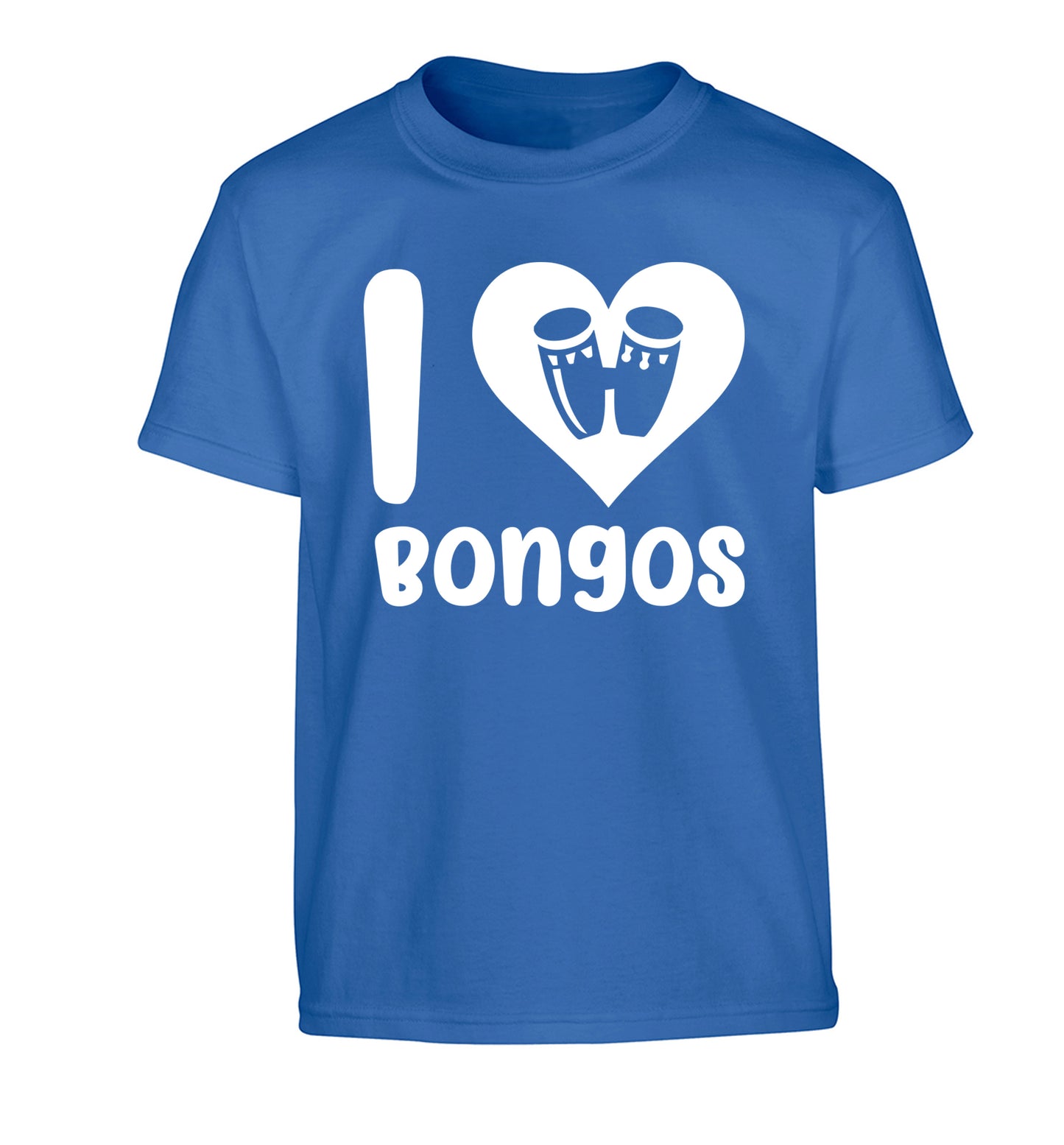 I love bongos Children's blue Tshirt 12-14 Years