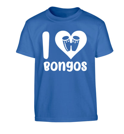 I love bongos Children's blue Tshirt 12-14 Years