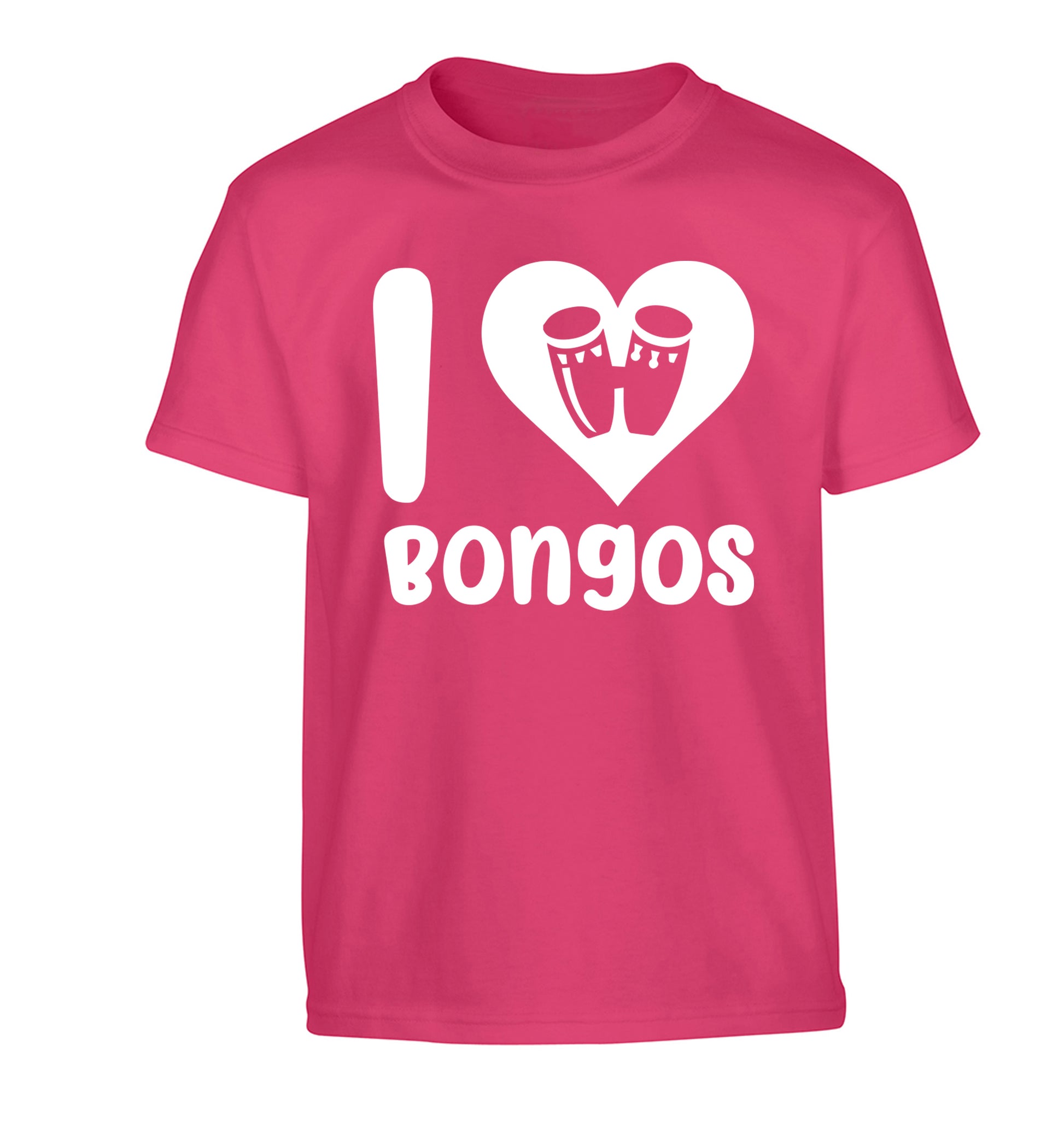I love bongos Children's pink Tshirt 12-14 Years
