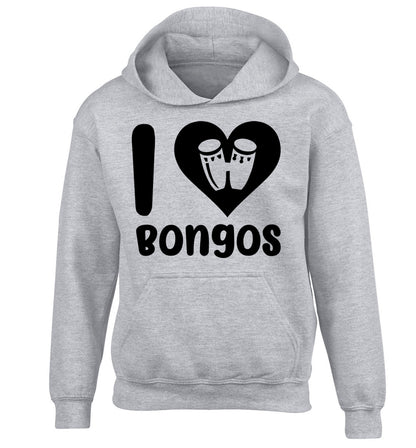 I love bongos children's grey hoodie 12-14 Years