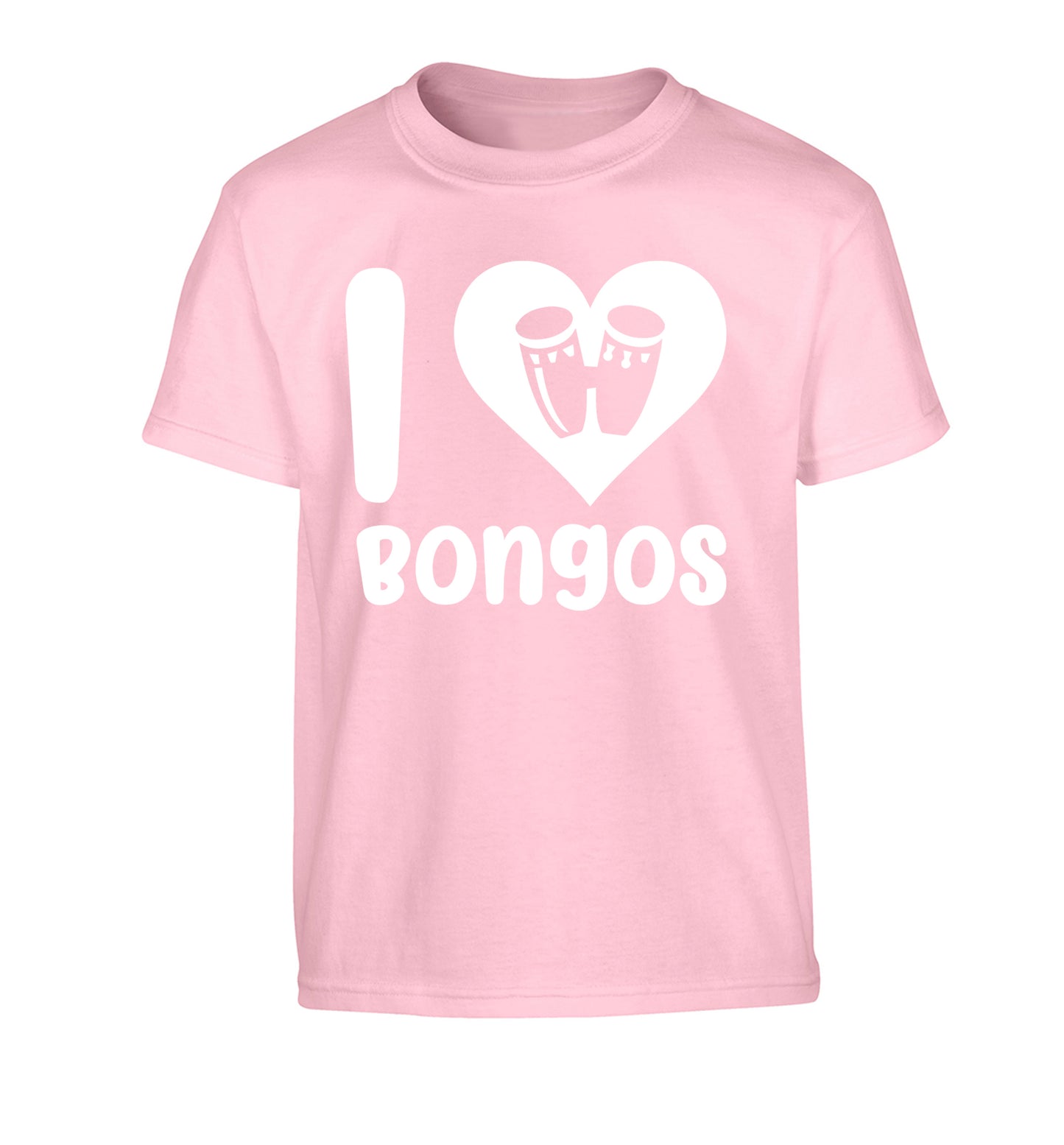 I love bongos Children's light pink Tshirt 12-14 Years