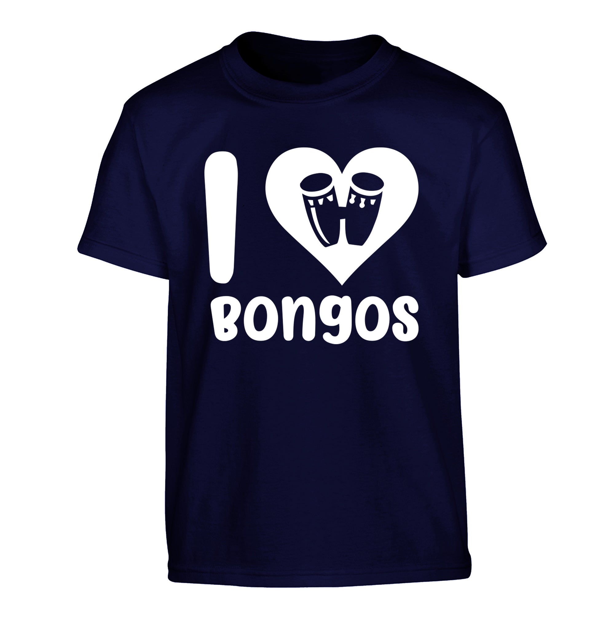 I love bongos Children's navy Tshirt 12-14 Years