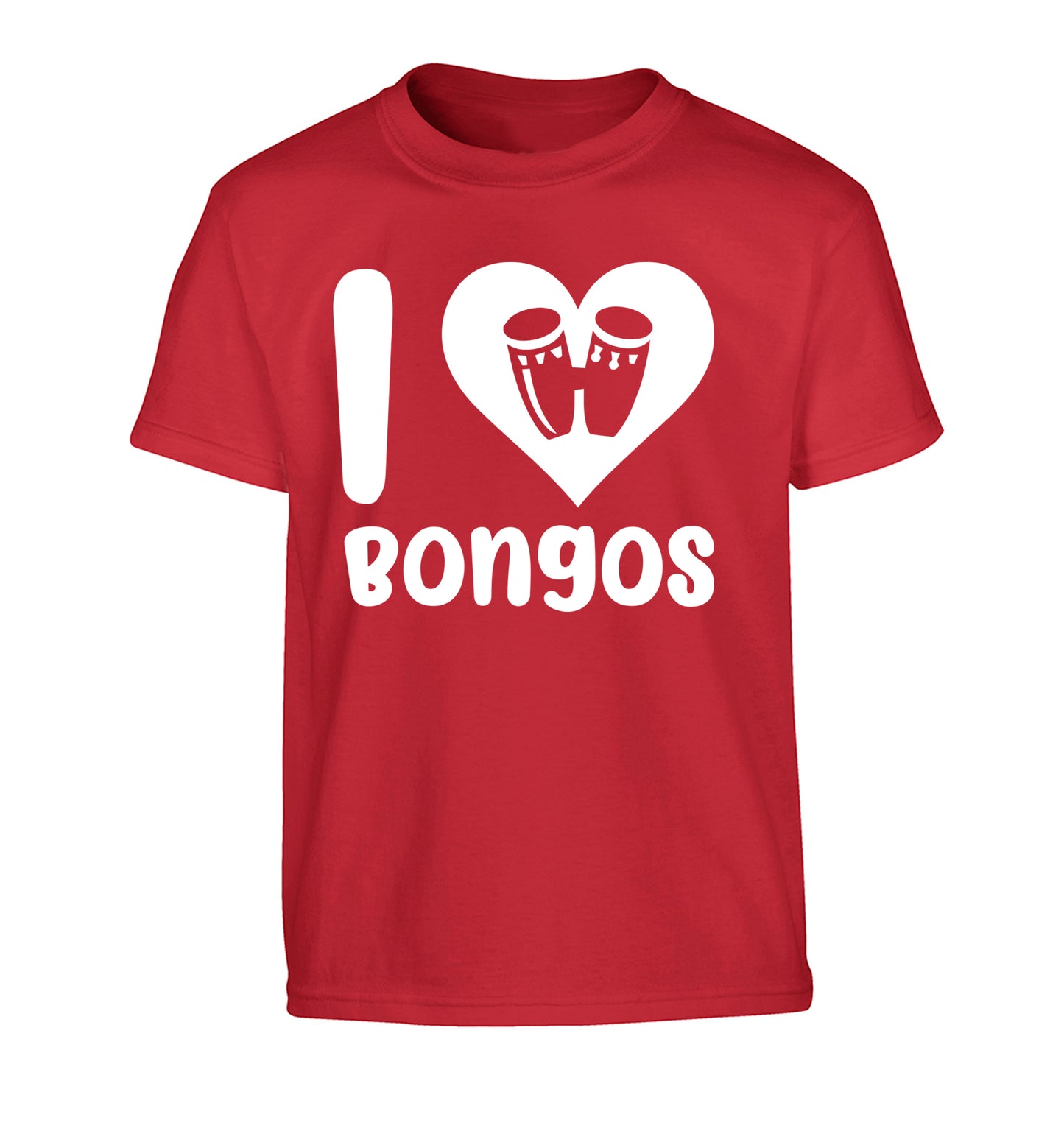 I love bongos Children's red Tshirt 12-14 Years