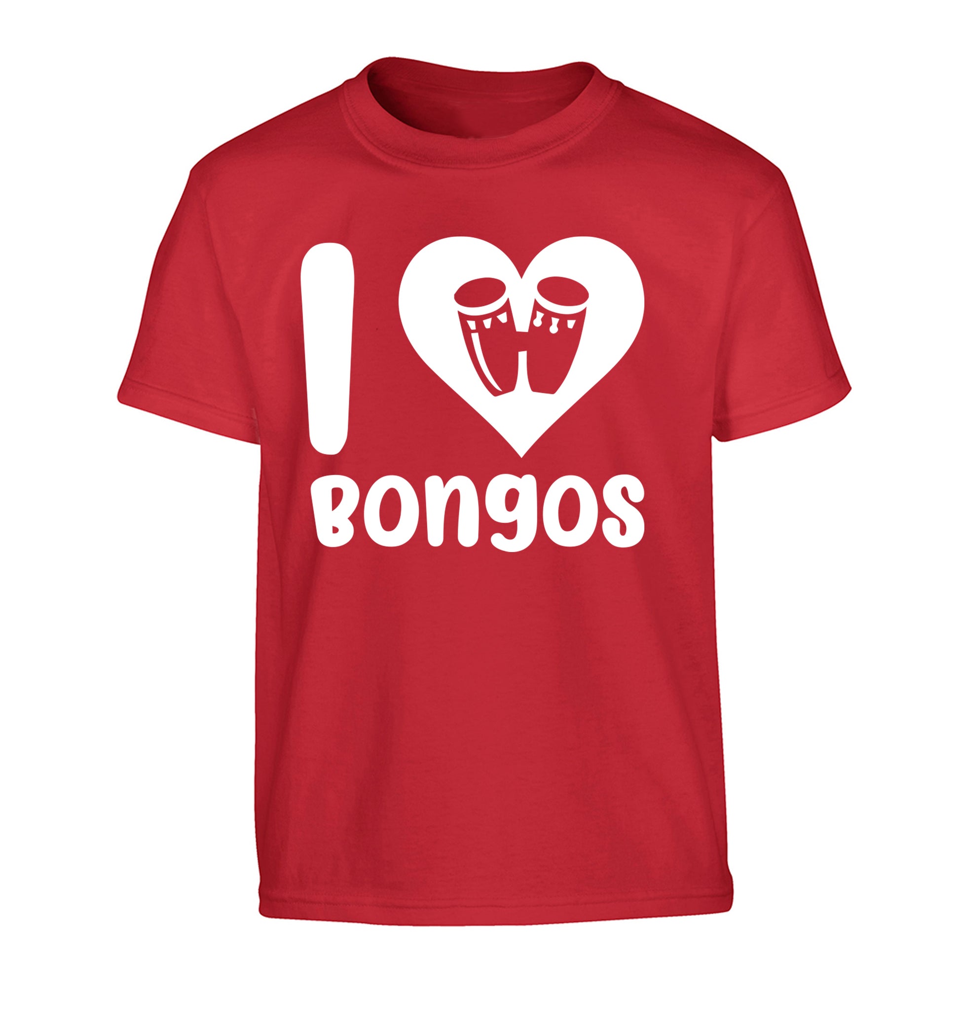 I love bongos Children's red Tshirt 12-14 Years