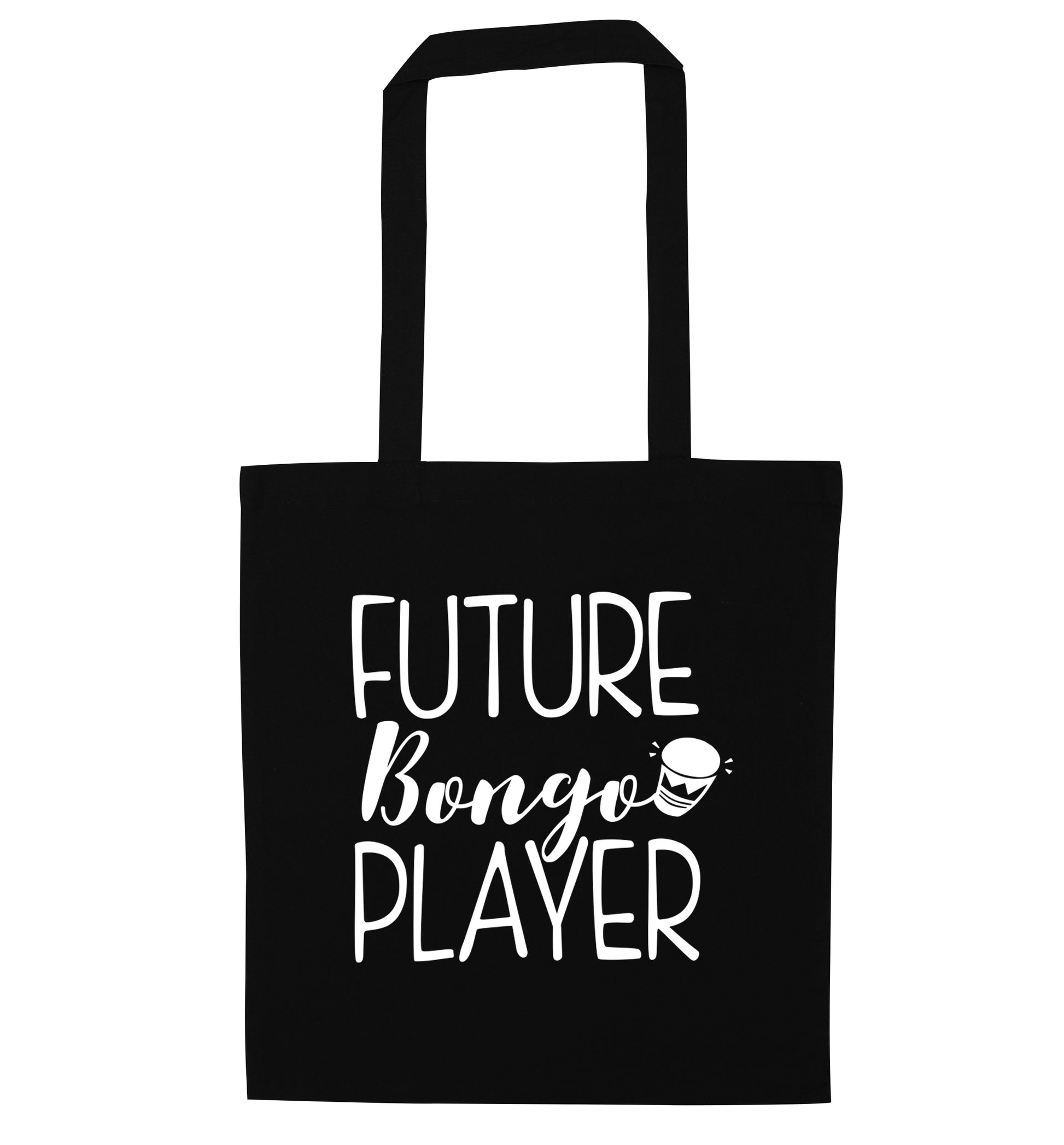 Future bongo player black tote bag