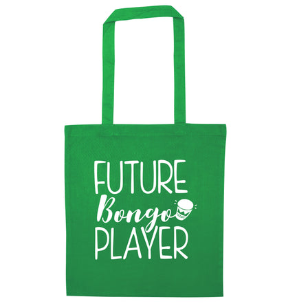 Future bongo player green tote bag