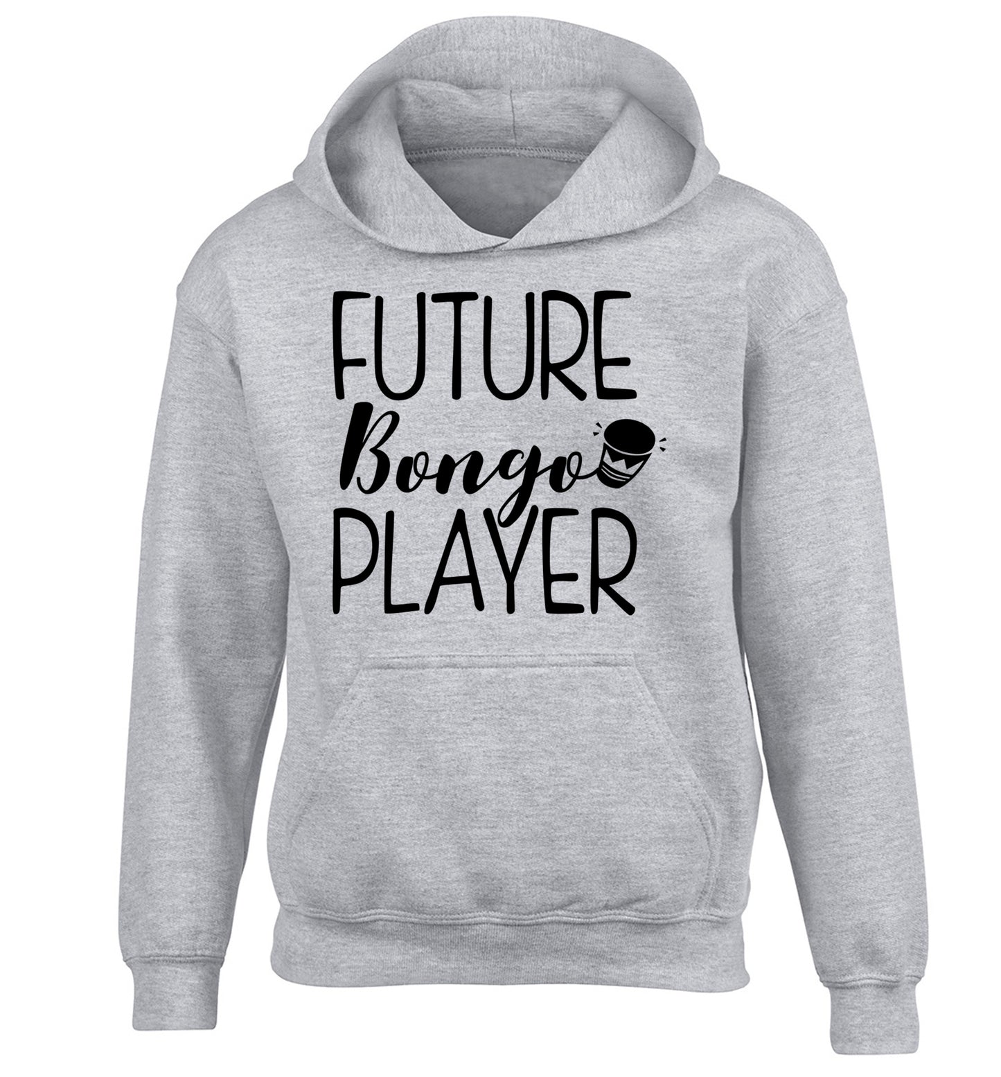 Future bongo player children's grey hoodie 12-14 Years