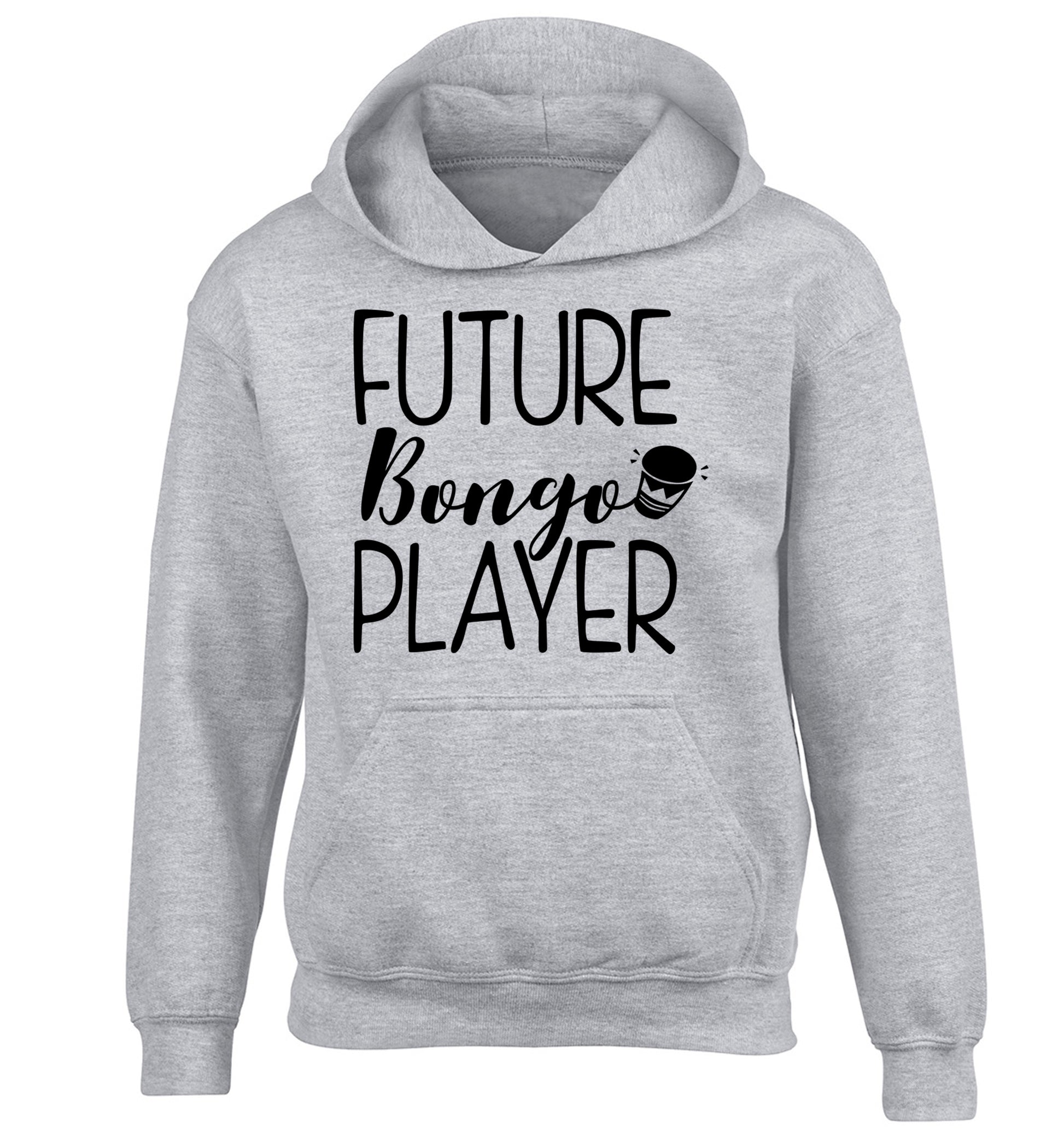 Future bongo player children's grey hoodie 12-14 Years