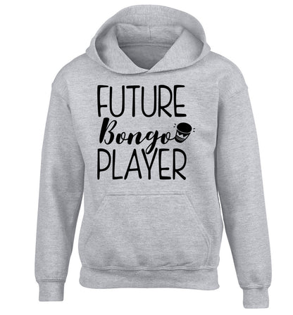 Future bongo player children's grey hoodie 12-14 Years