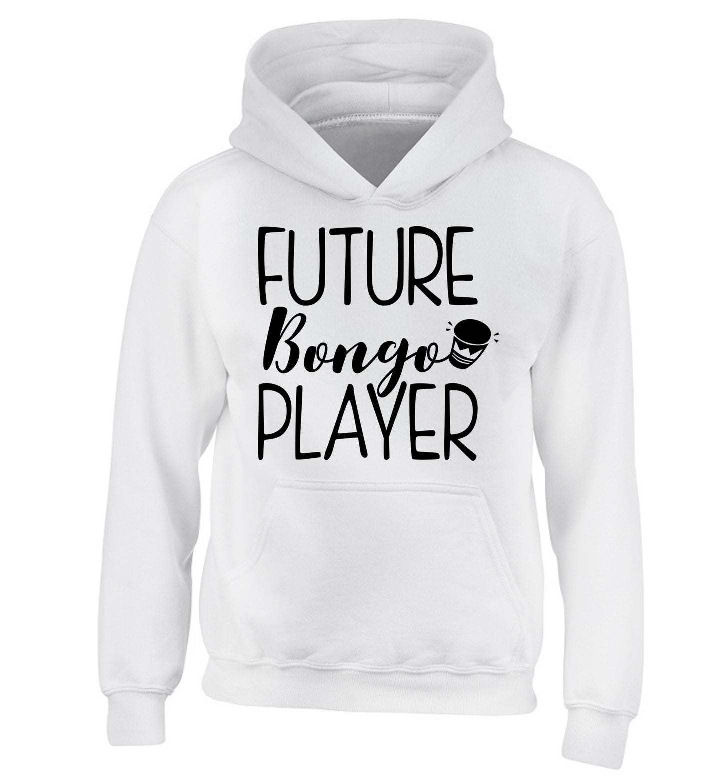 Future bongo player children's white hoodie 12-14 Years