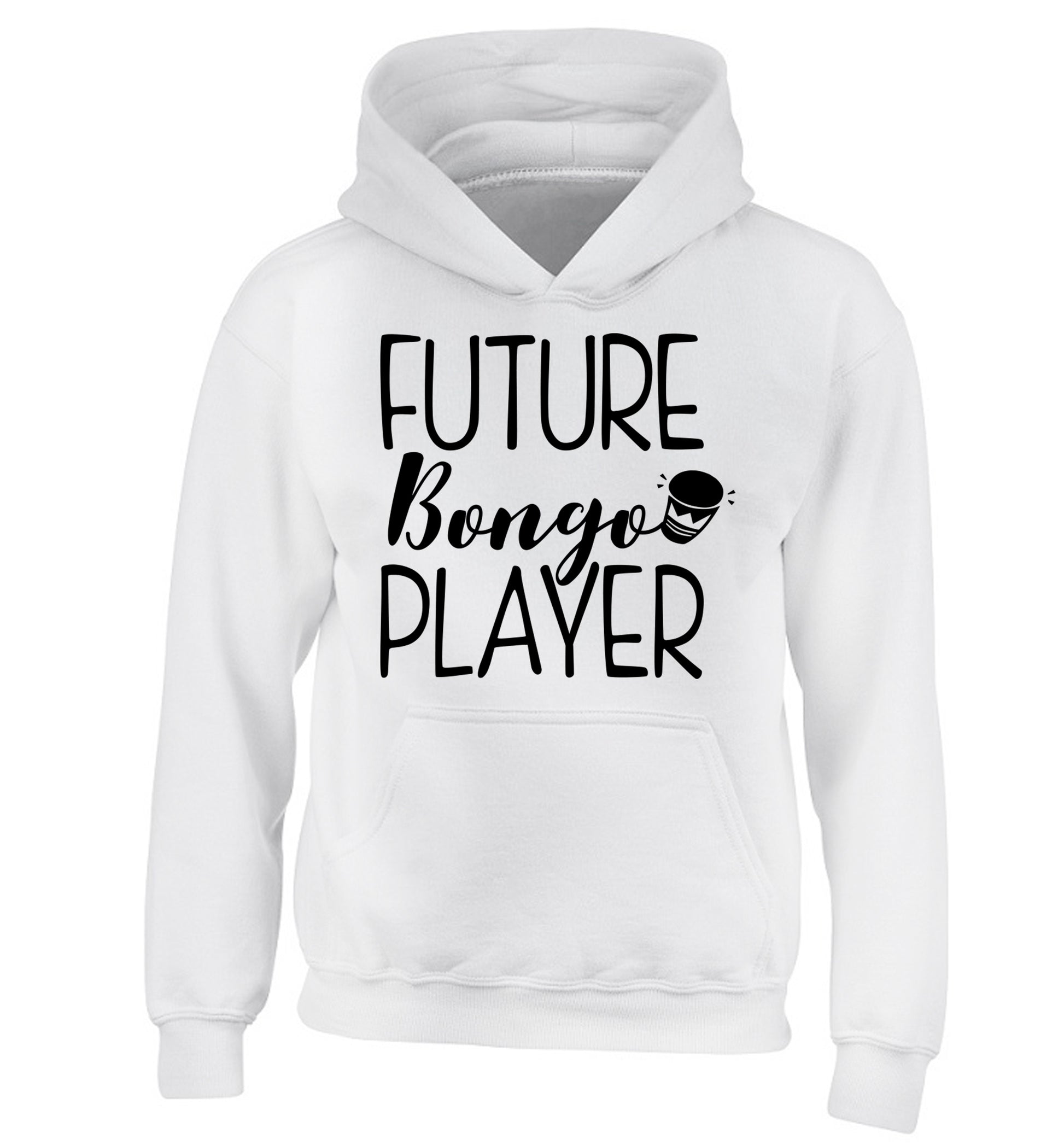 Future bongo player children's white hoodie 12-14 Years