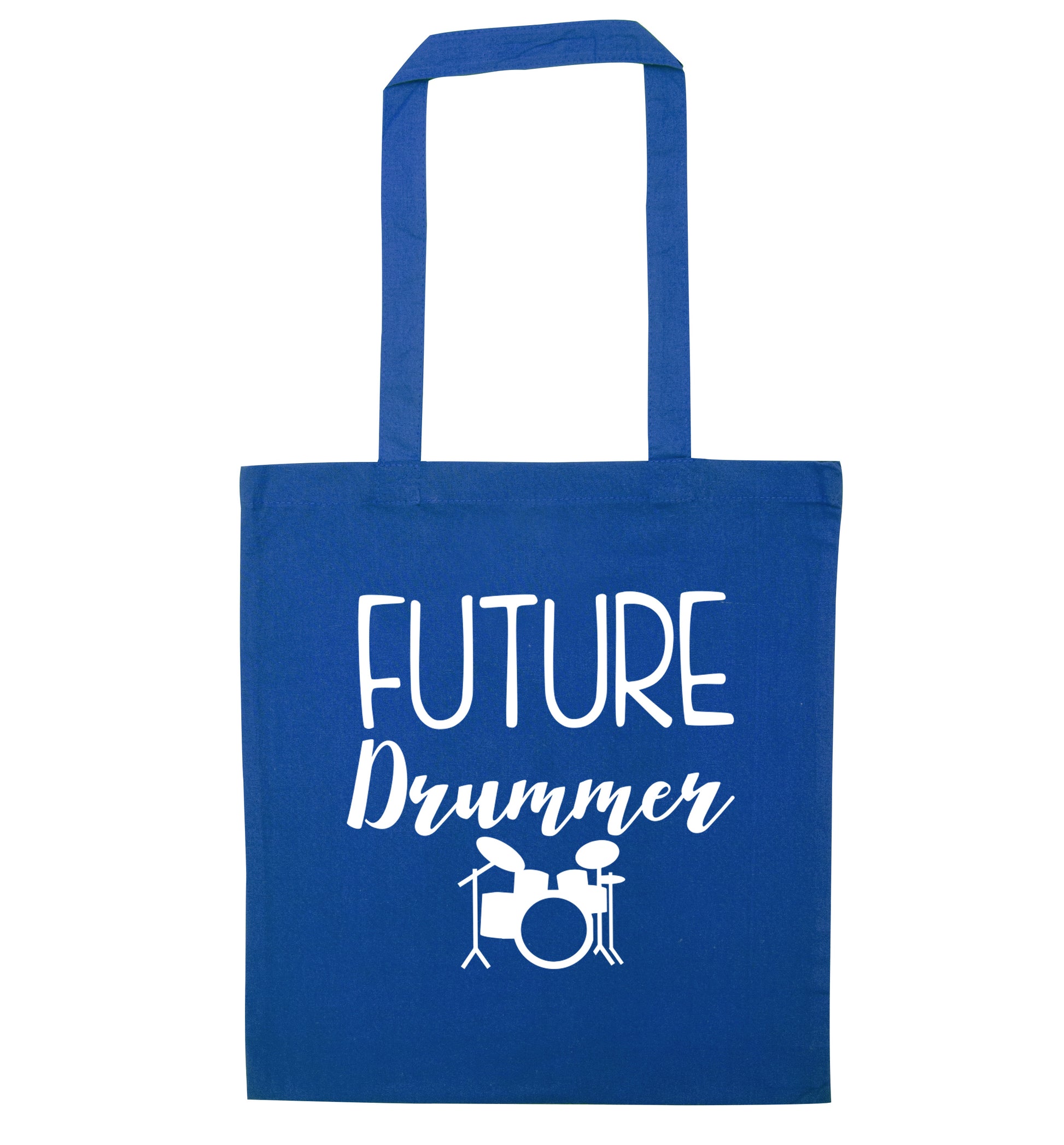 Future drummer blue tote bag