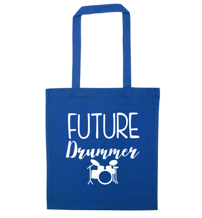 Future drummer blue tote bag