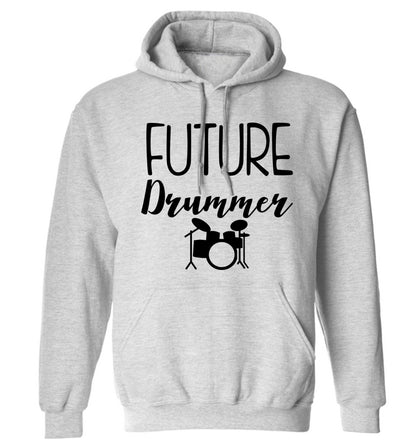 Future drummer adults unisex grey hoodie 2XL