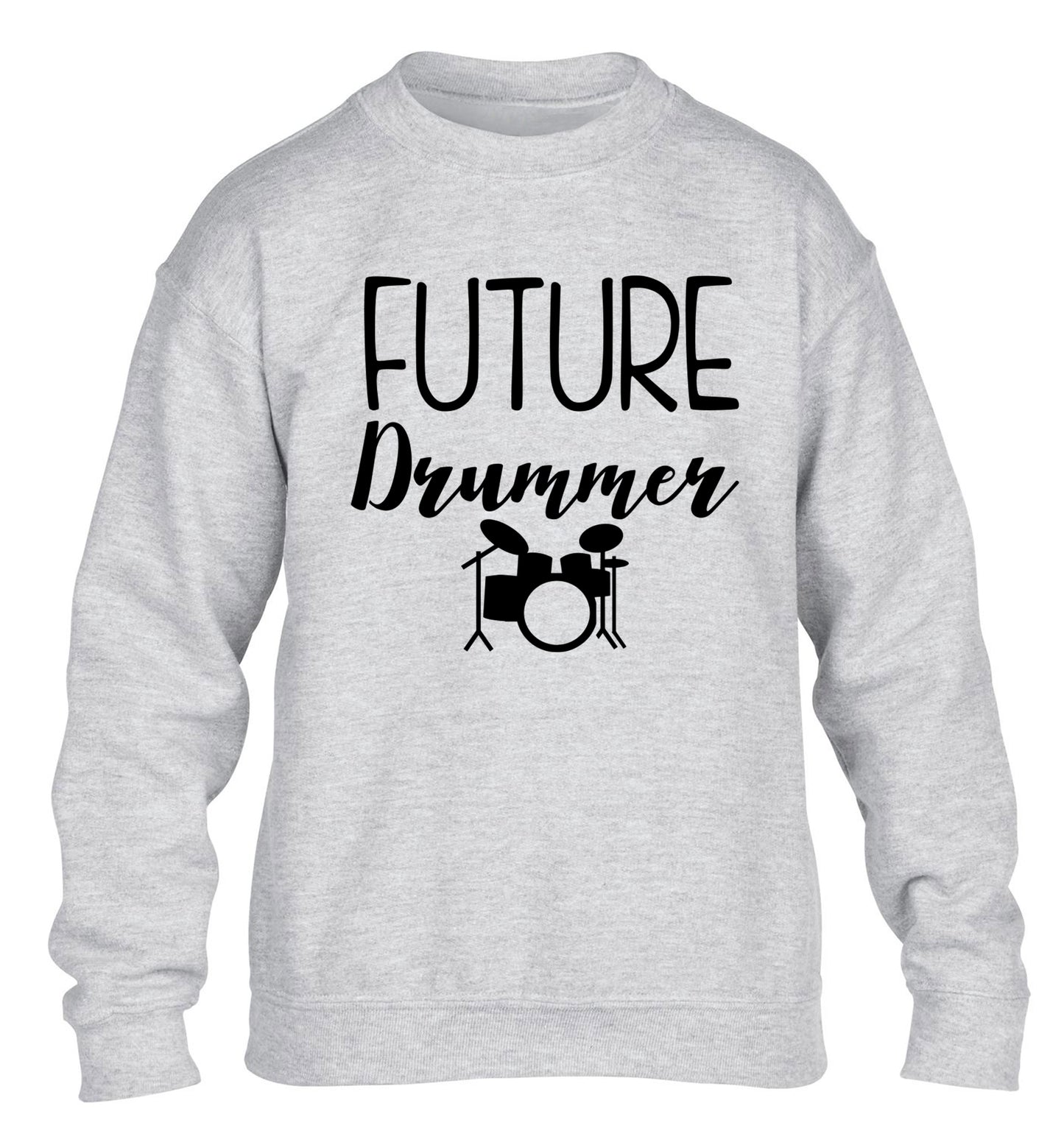 Future drummer children's grey sweater 12-14 Years