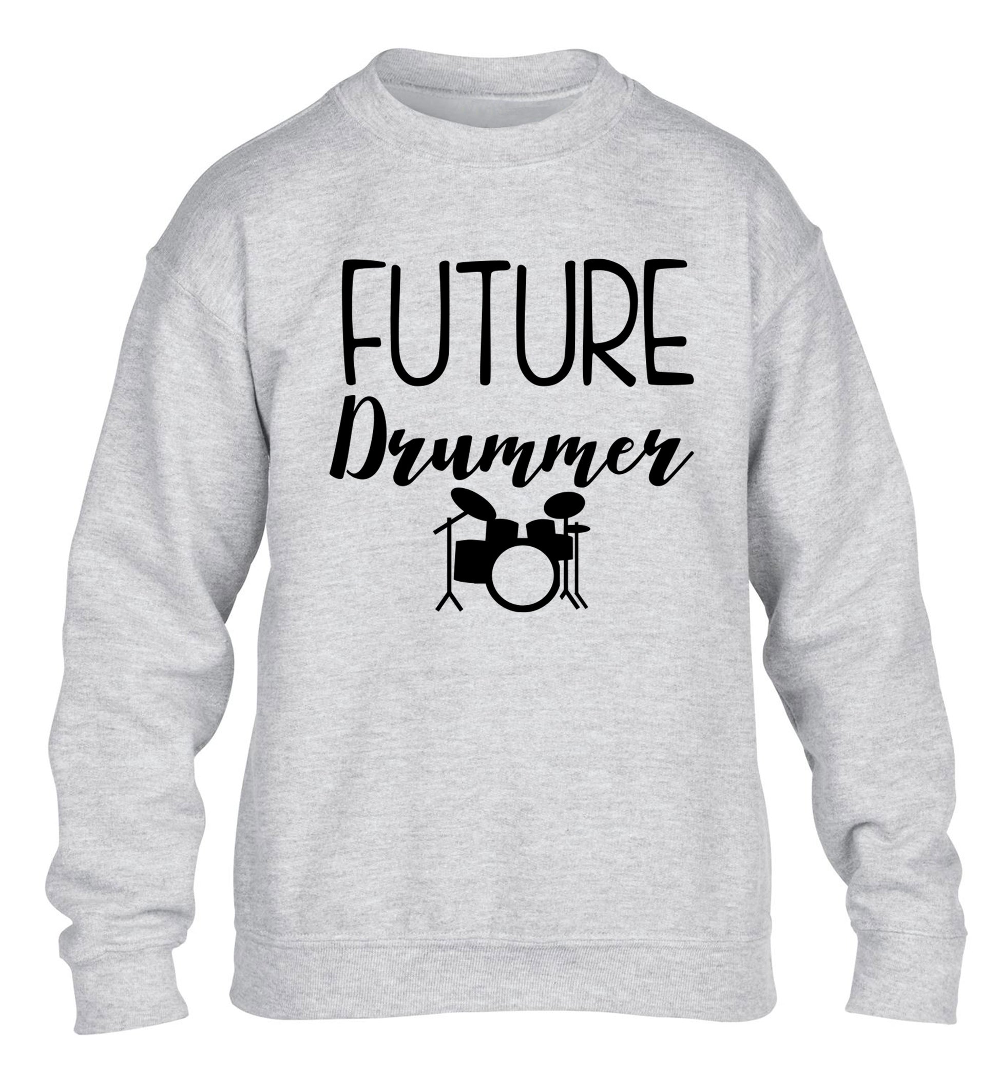 Future drummer children's grey sweater 12-14 Years