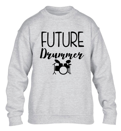 Future drummer children's grey sweater 12-14 Years