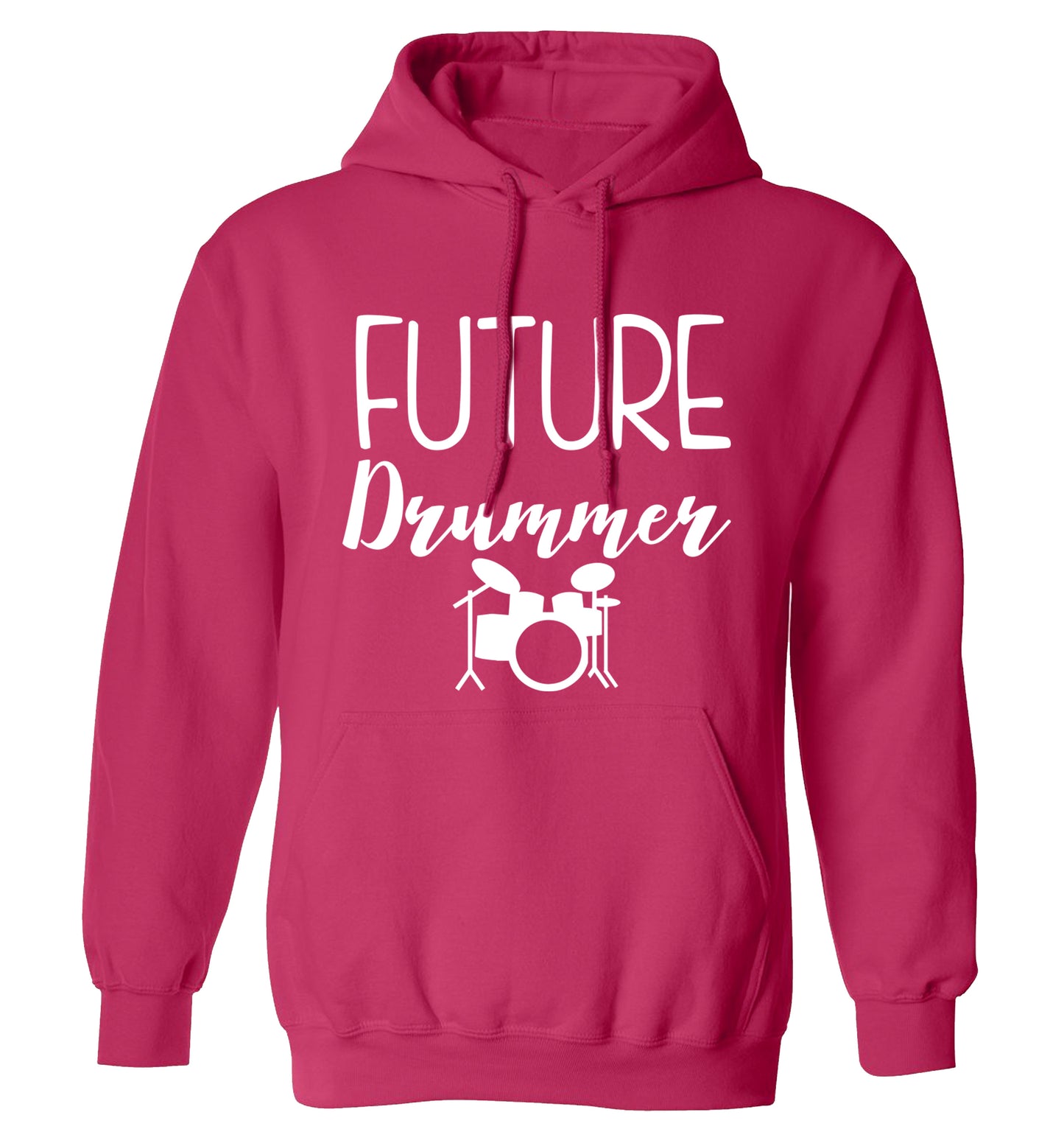 Future drummer adults unisex pink hoodie 2XL