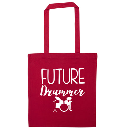 Future drummer red tote bag