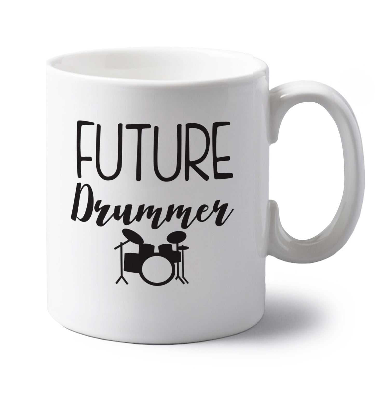 Future drummer left handed white ceramic mug 