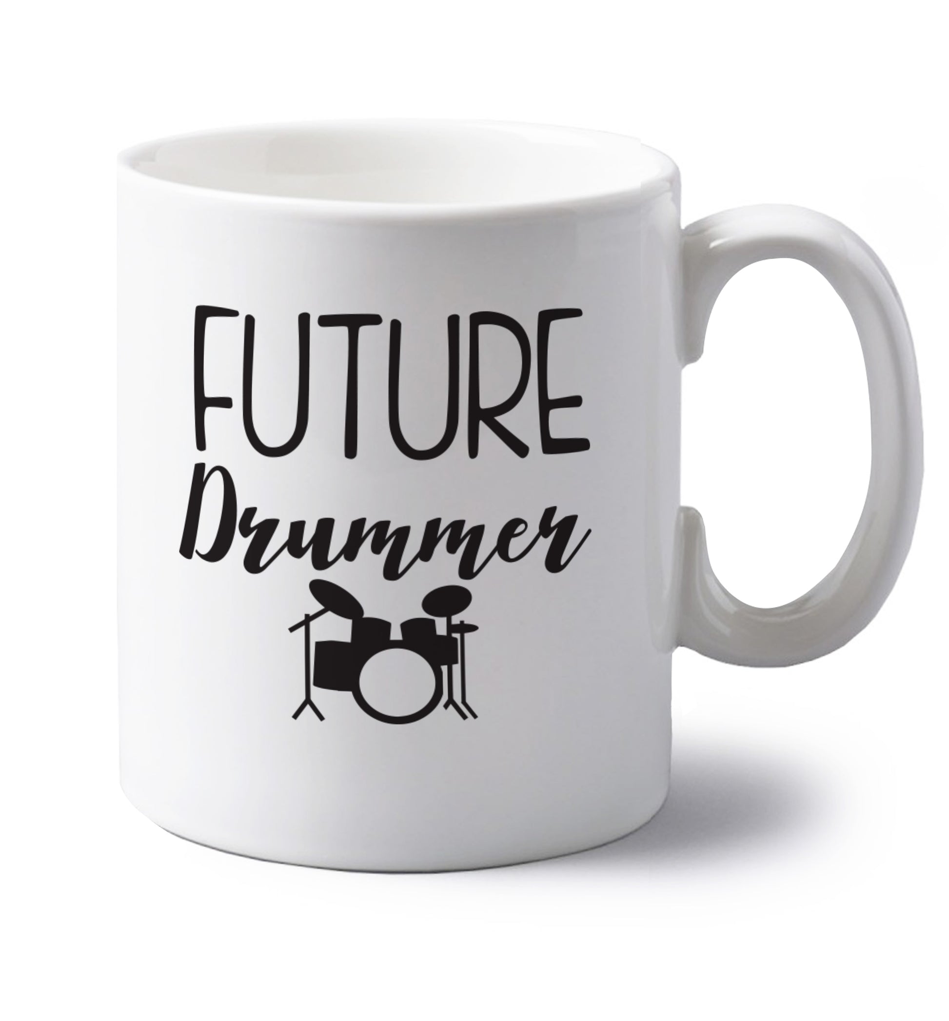 Future drummer left handed white ceramic mug 