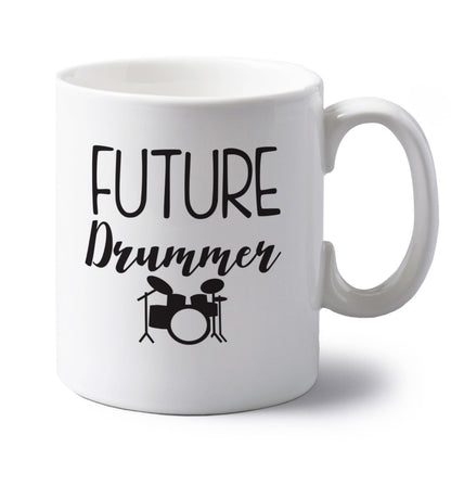 Future drummer left handed white ceramic mug 