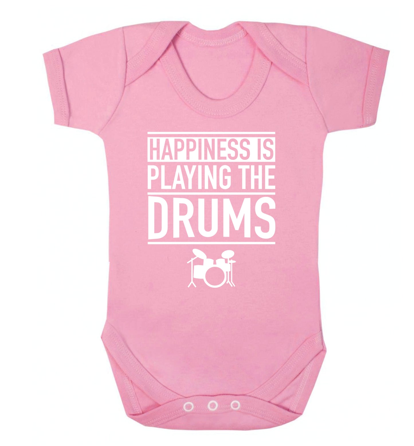 Happiness is playing the drums Baby Vest pale pink 18-24 months