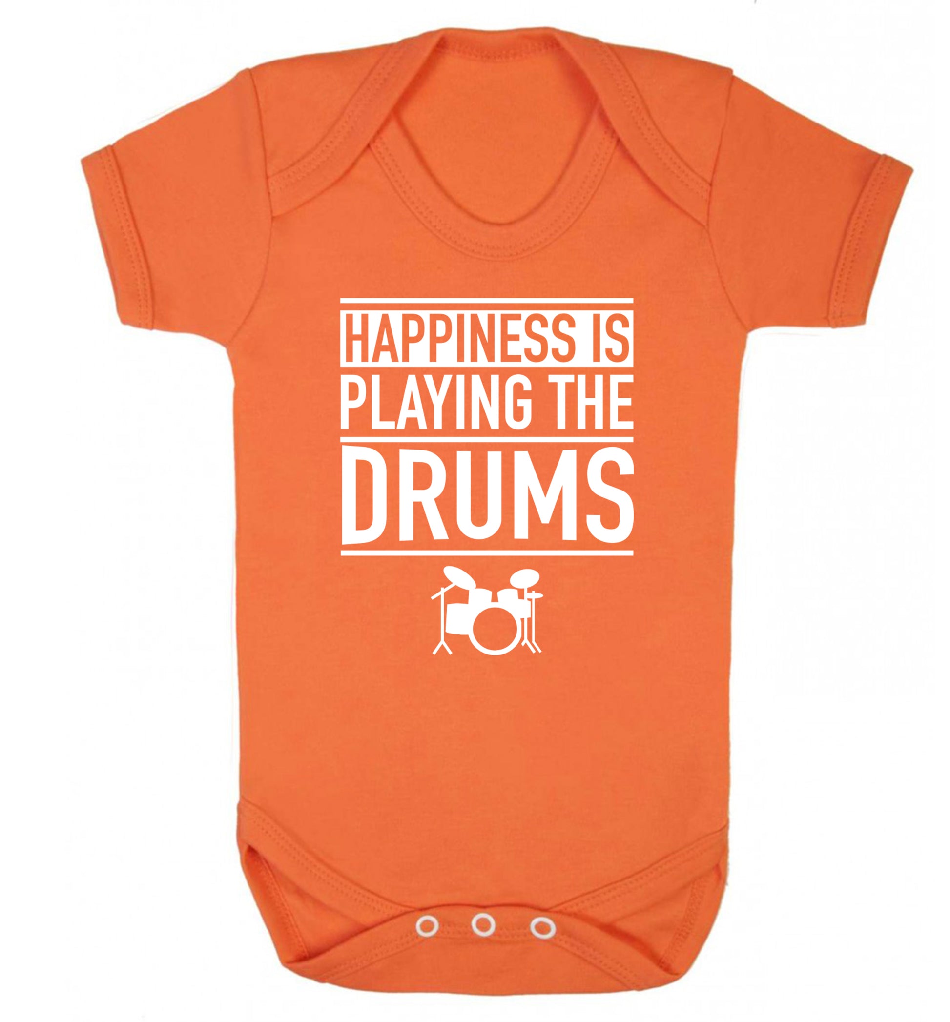 Happiness is playing the drums Baby Vest orange 18-24 months