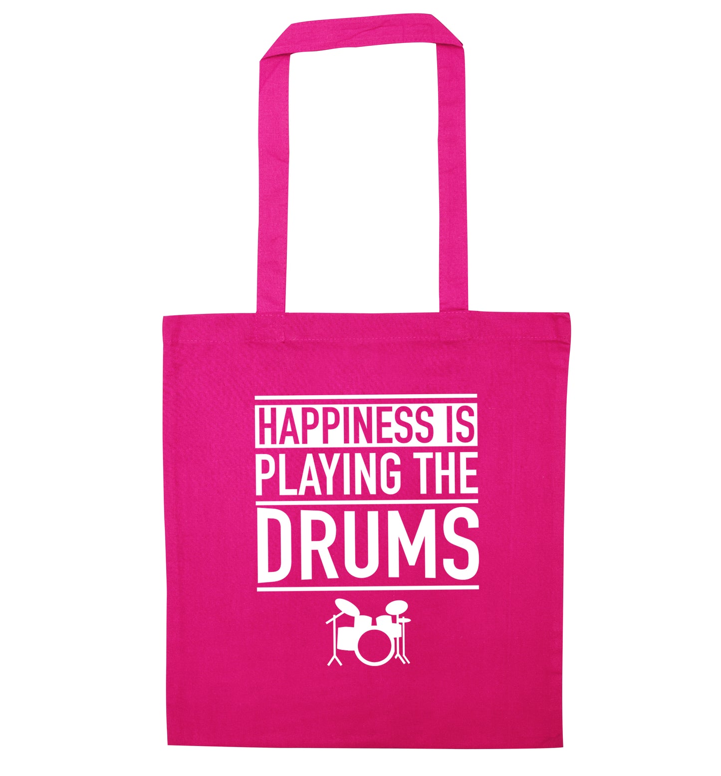 Happiness is playing the drums pink tote bag
