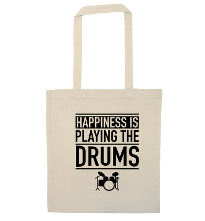 Happiness is playing the drums natural tote bag
