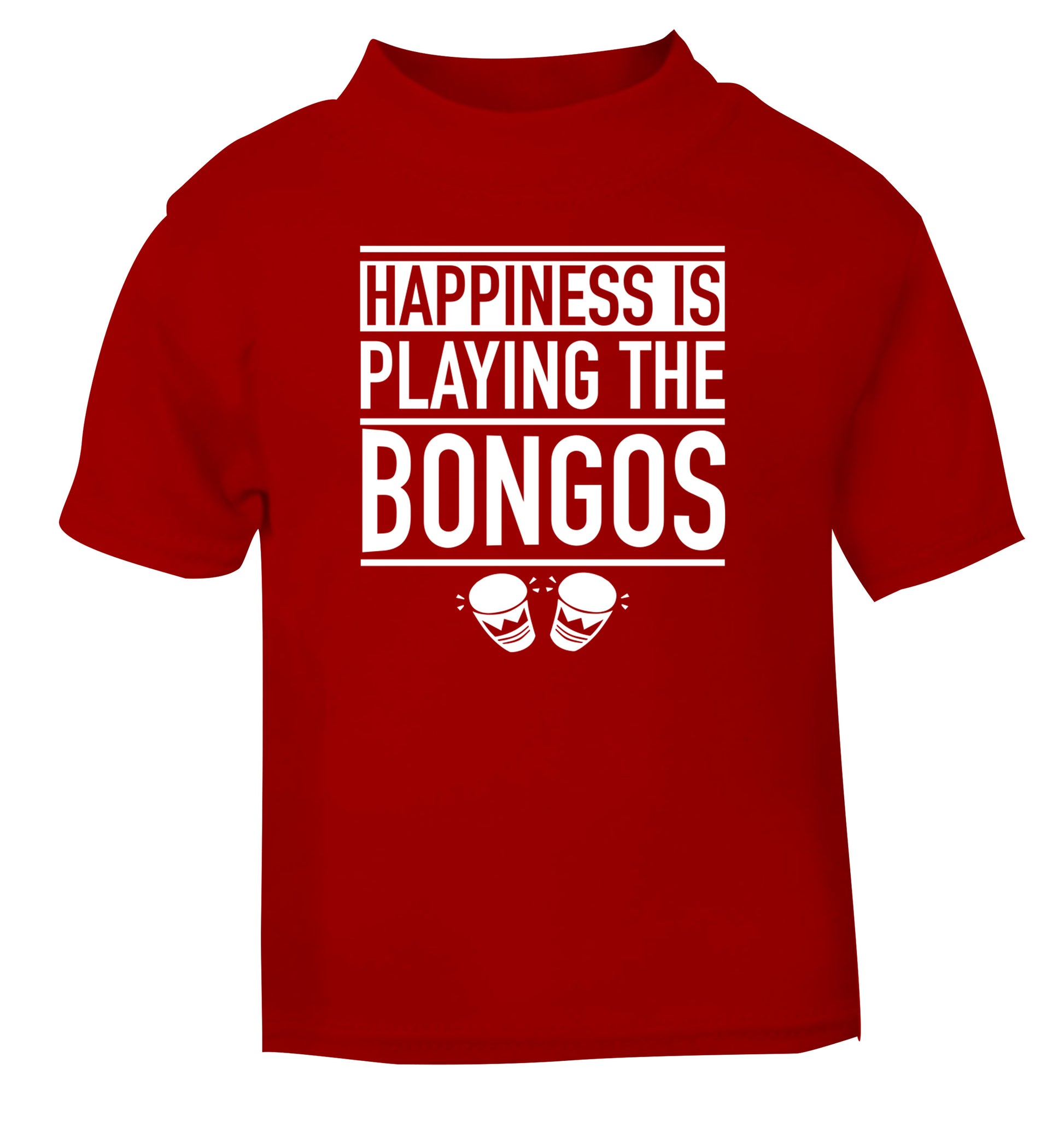Happiness is playing the bongos red Baby Toddler Tshirt 2 Years