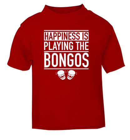 Happiness is playing the bongos red Baby Toddler Tshirt 2 Years