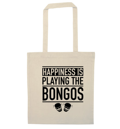 Happiness is playing the bongos natural tote bag
